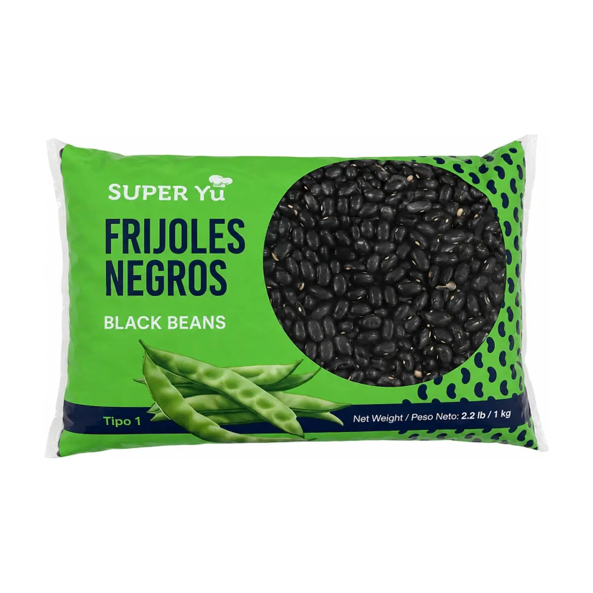 Frijoles negros Super Yu (1 kg / 2.2 lb)