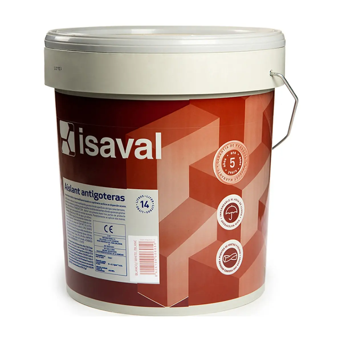 Pintura elástica impermeabilizante color blanco aislante antigoteras Isaval (14 L) - Thumbnail 11