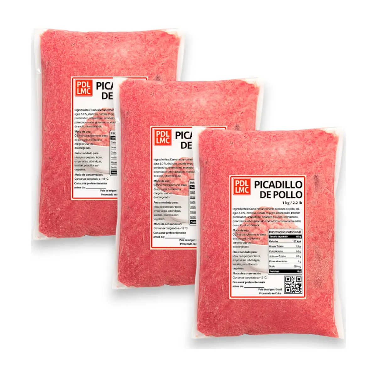 Picadillo de pollo PDL LMC (3 x 1 kg / 2.2 lb)