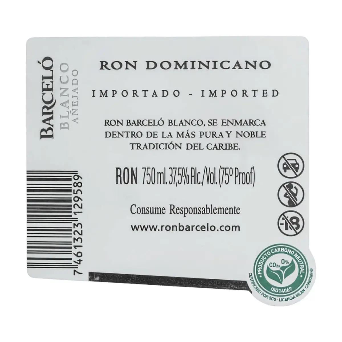 Ron Dominicano blanco añejo Barceló (750 ml) - Thumbnail 3