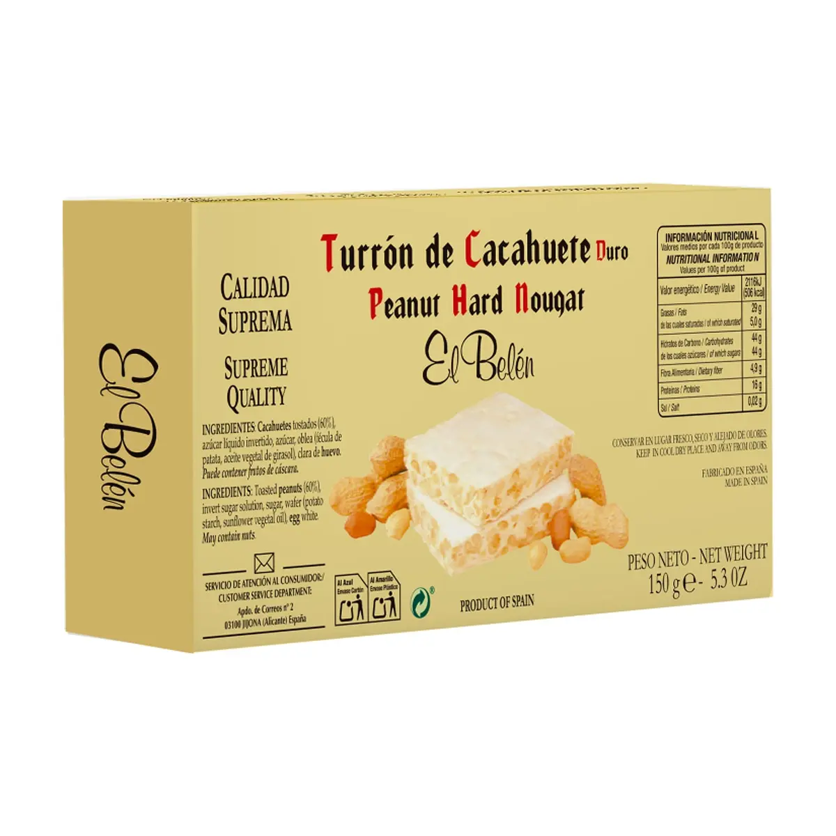Turrón de cacahuete El Belén (150 g / 5.3 oz) - Miniatura 2