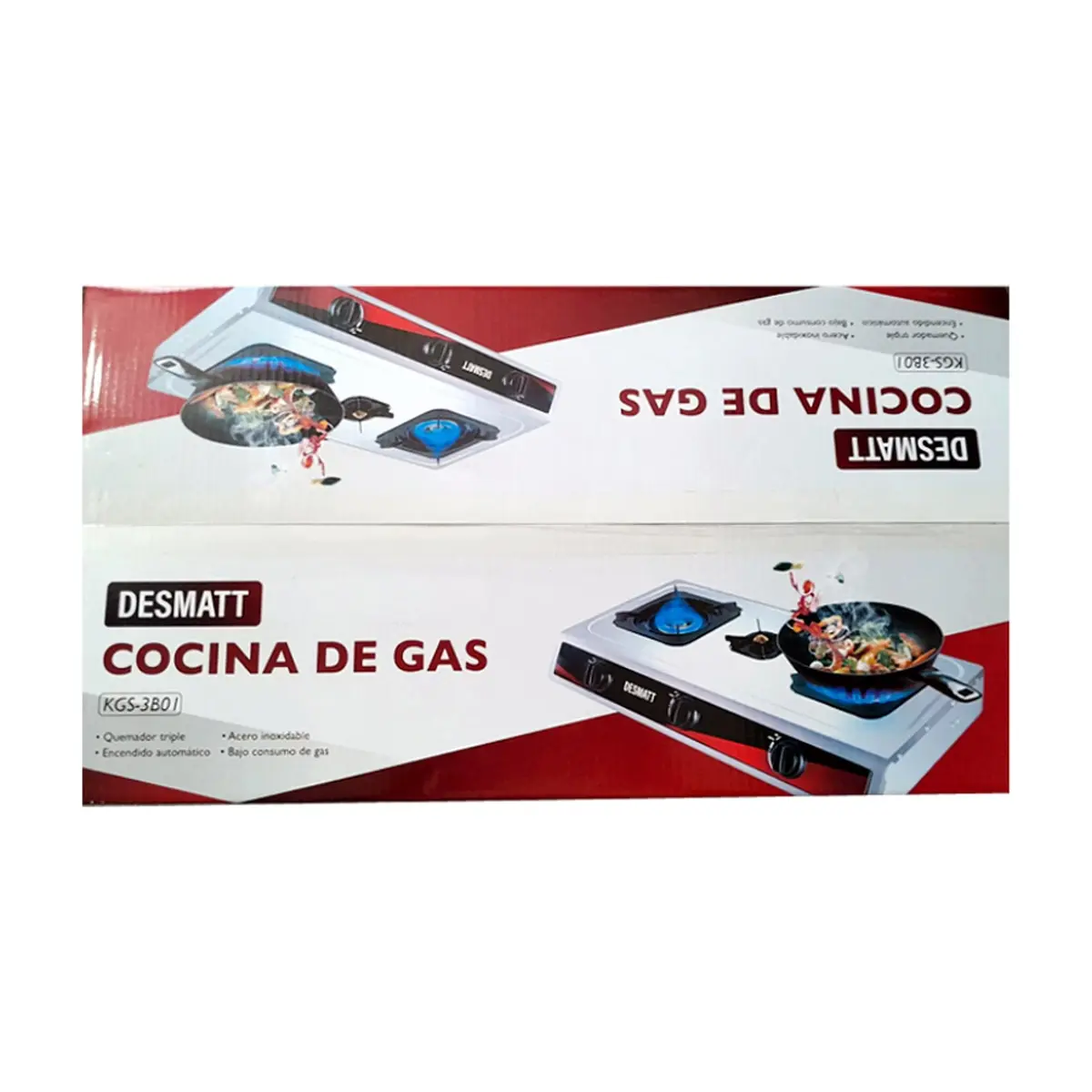 Cocina de gas de 3 hornillas Desmatt KGS-3B0I - Thumbnail 2