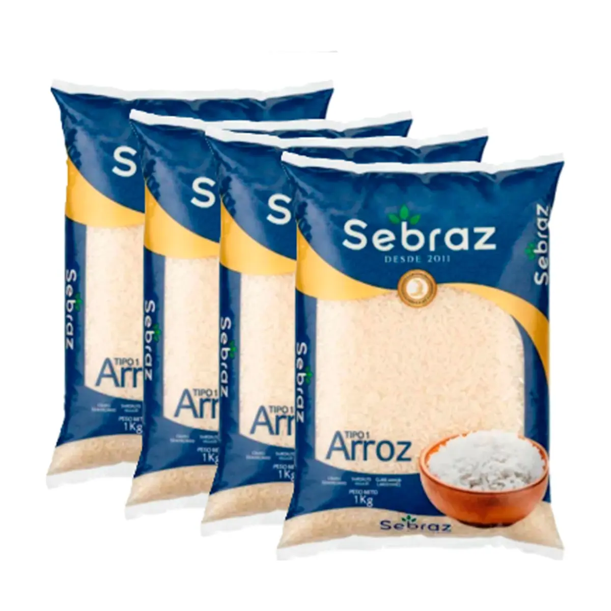 Arroz tipo 1 Sebraz (4 x 1 kg / 2.2 lb)