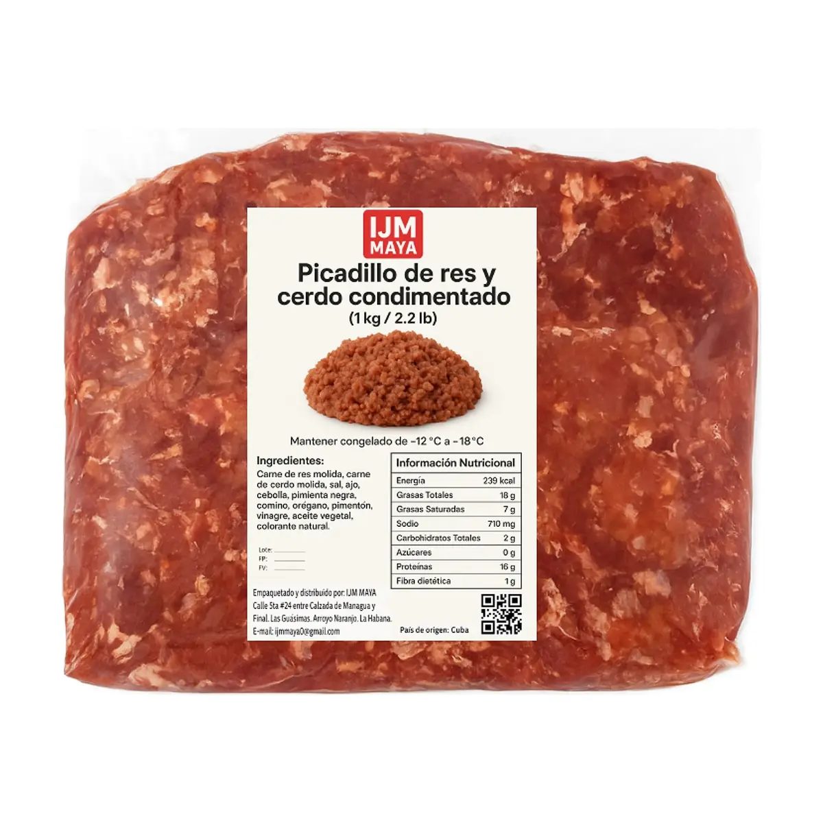Picadillo de res y cerdo condimentado IJM Maya (1 kg / 2.2 lb) - Thumbnail 3