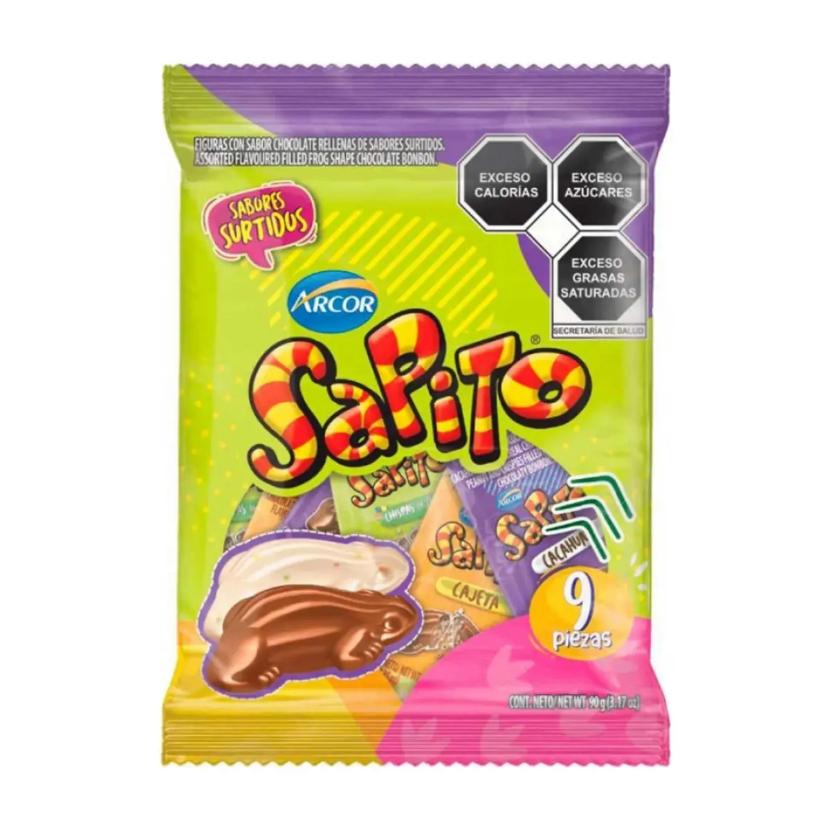Sapitos de chocolate rellenos de sabores surtidos Arcor (90 g / 3.17 oz) - Miniatura 1