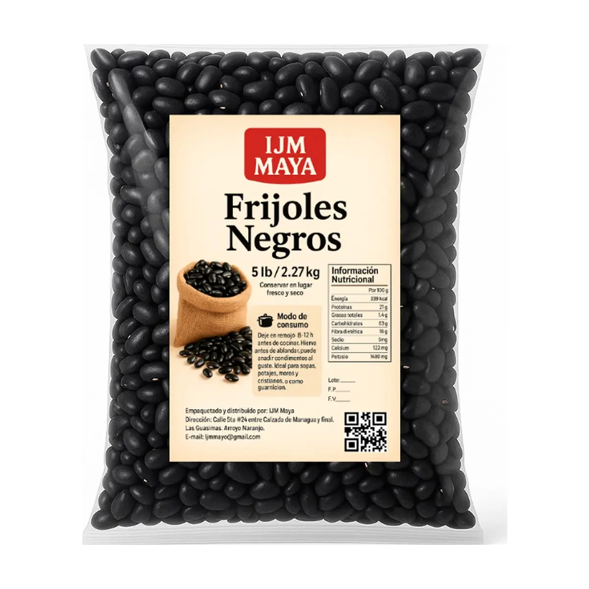 Frijoles negros IJM Maya (2.26 kg / 5 lb) - Thumbnail 2