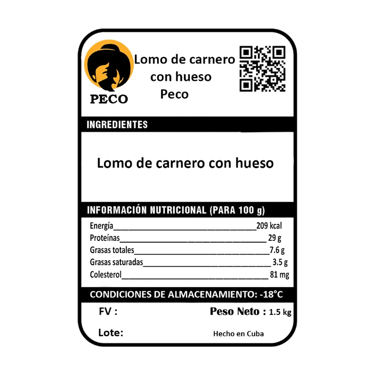 Lomo de carnero con hueso Peco (1.5 kg / 3.3 lb) - Thumbnail 3