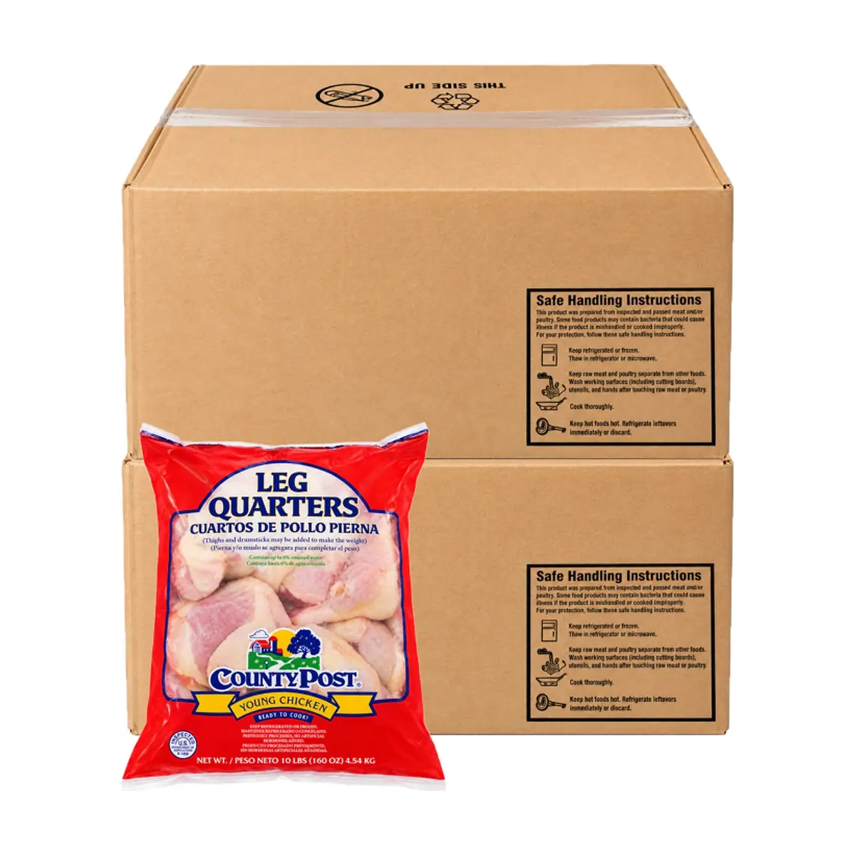 Caja de cuartos traseros de pollo County Post (2 x 18.14 kg / 40 lb) - Miniatura 1