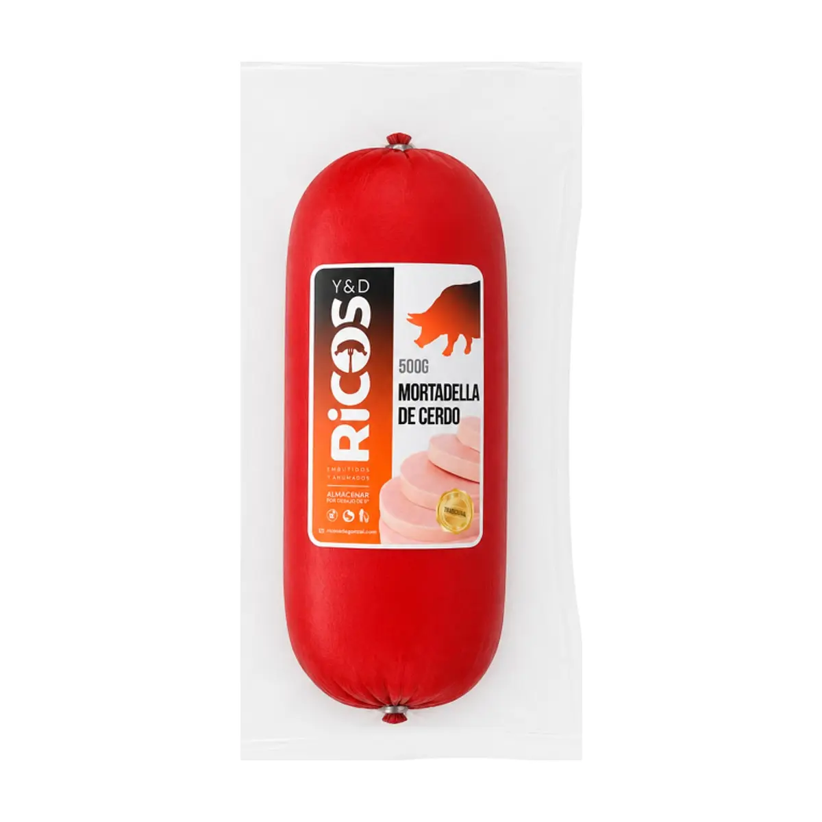 Mortadella de cerdo Tradicional Y&D (500 g / 1.1 lb) - Thumbnail 2