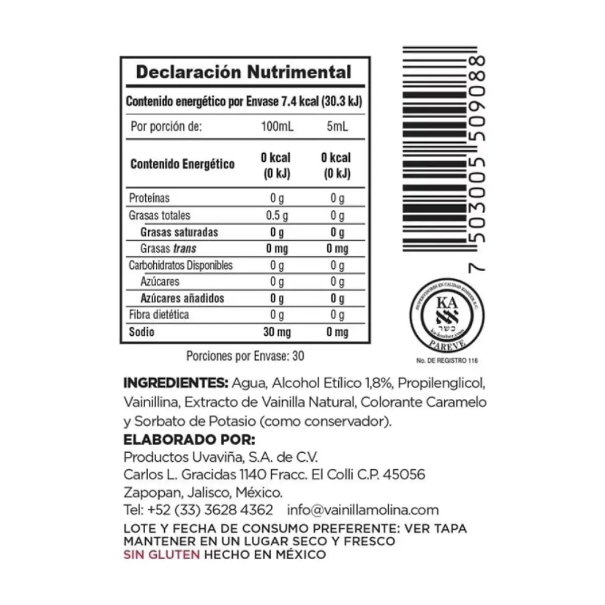 Extracto de vainilla natural Molina (150 ml / 5.0 fl oz) - Thumbnail 3