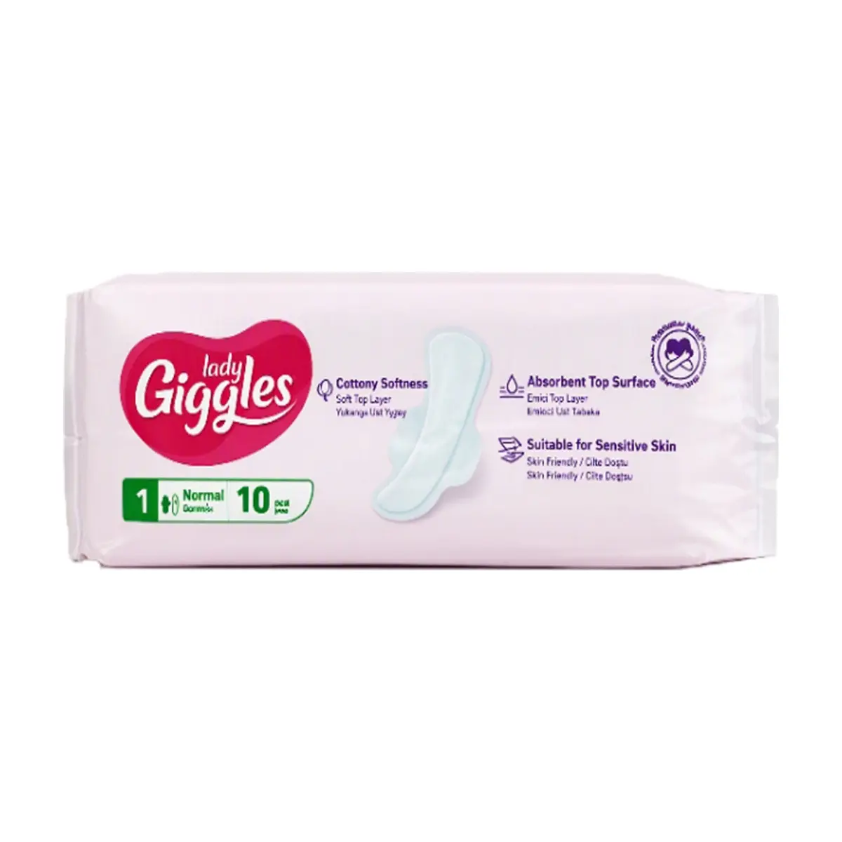 Toallas sanitarias talla 1 normal Lady Giggles (10 U)