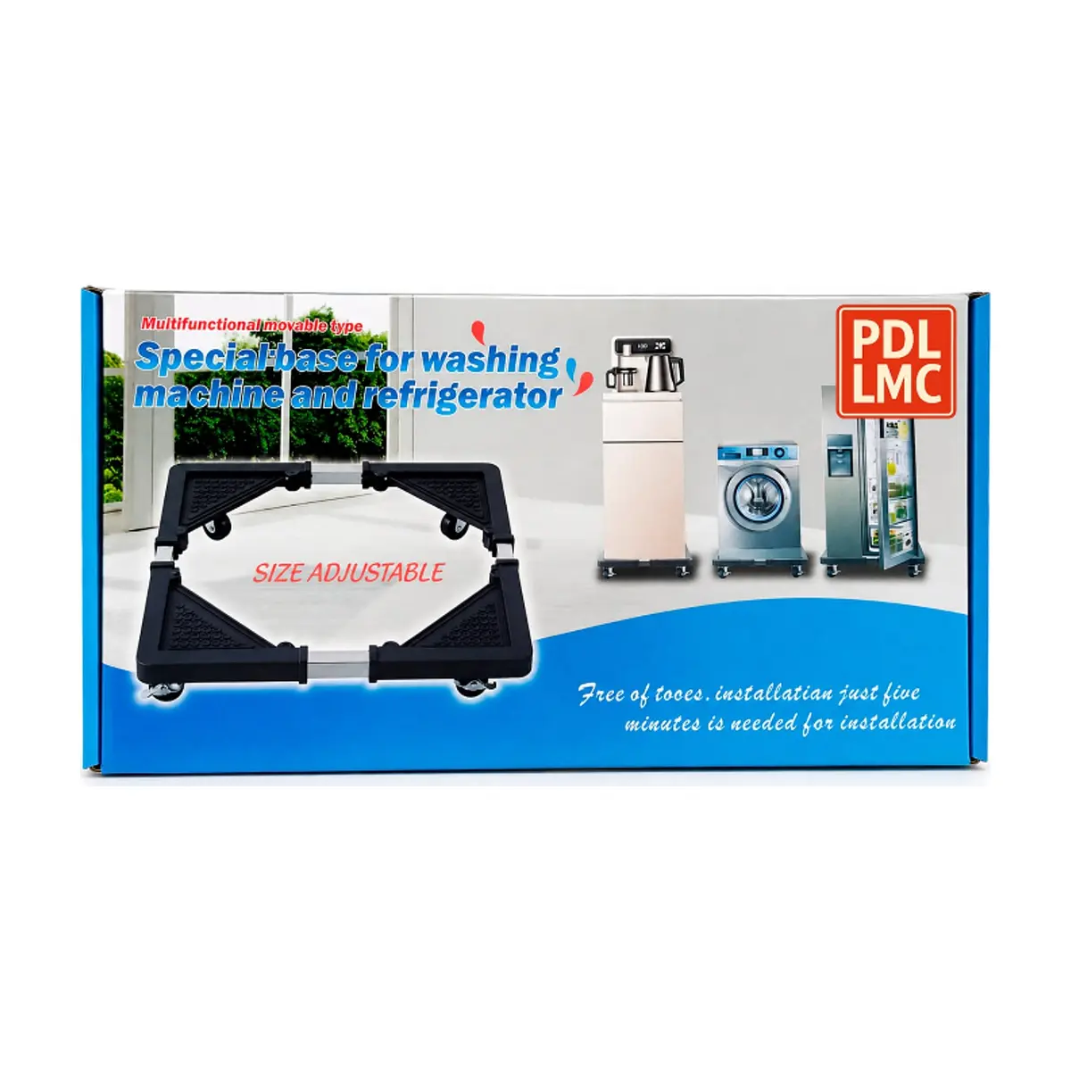 Base ajustable con ruedas para lavadora y refrigerador PDL LMC - Miniatura 3