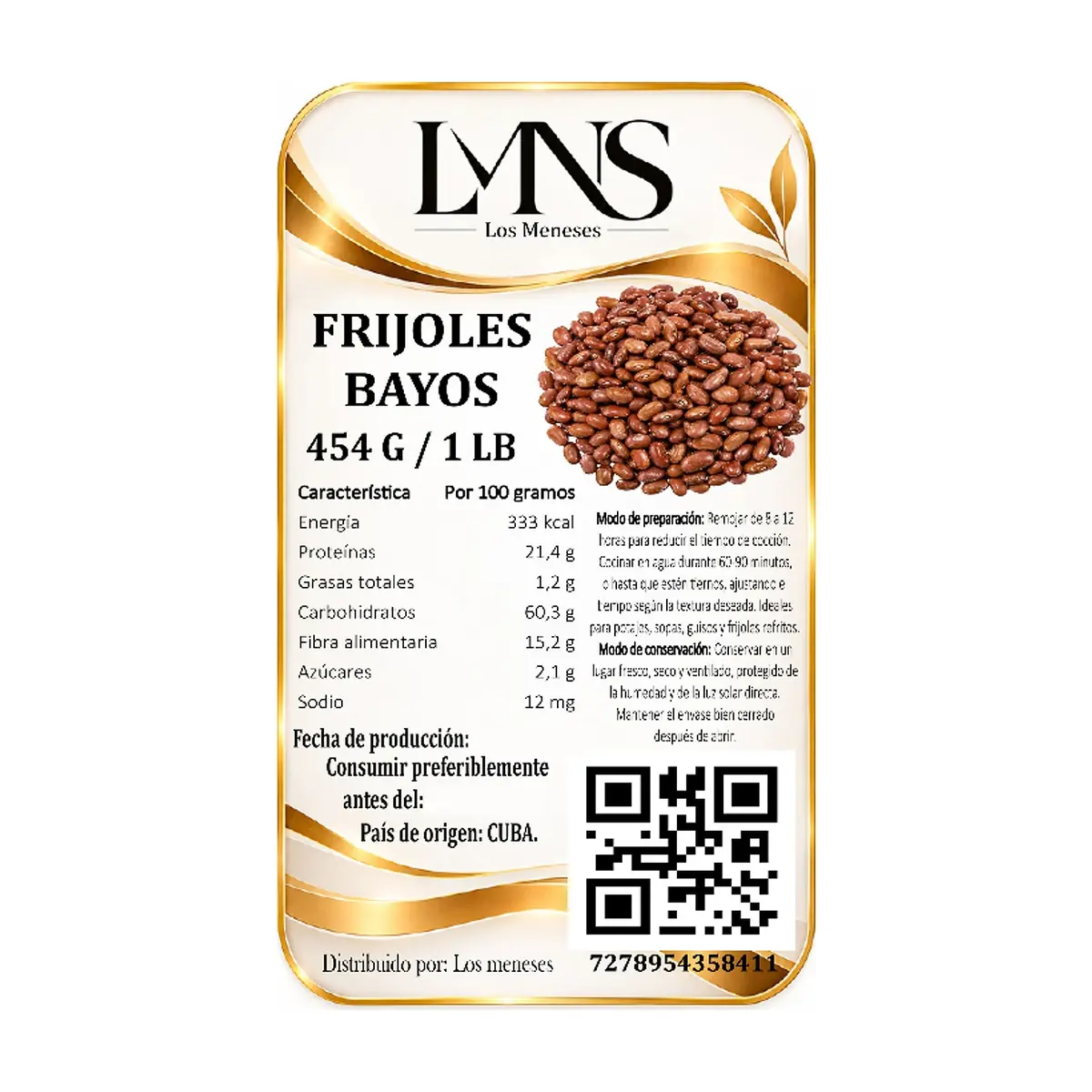 Frijoles bayos Los Meneses (454 g / 1 lb) - Miniatura 2