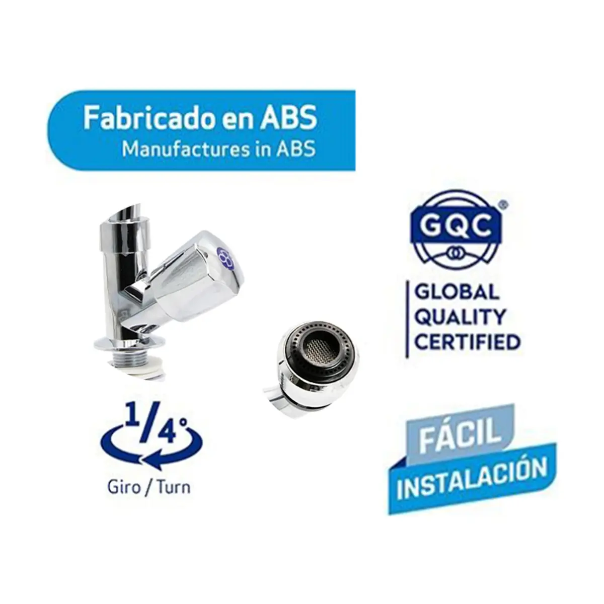 Llave individual de ABS cromado para fregadero Griven - Thumbnail 2