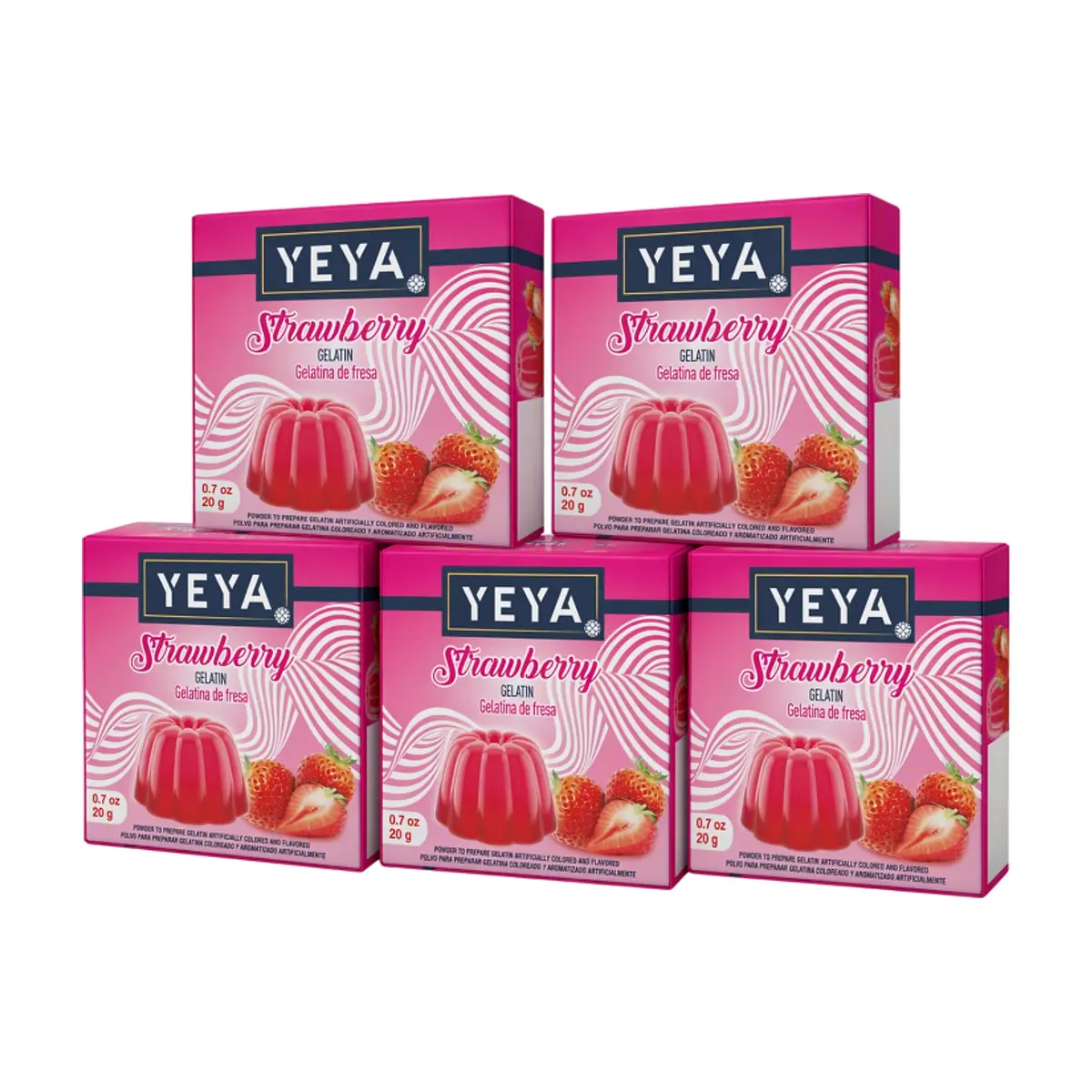 Gelatina sabor fresa YEYA (5 x 20 g)