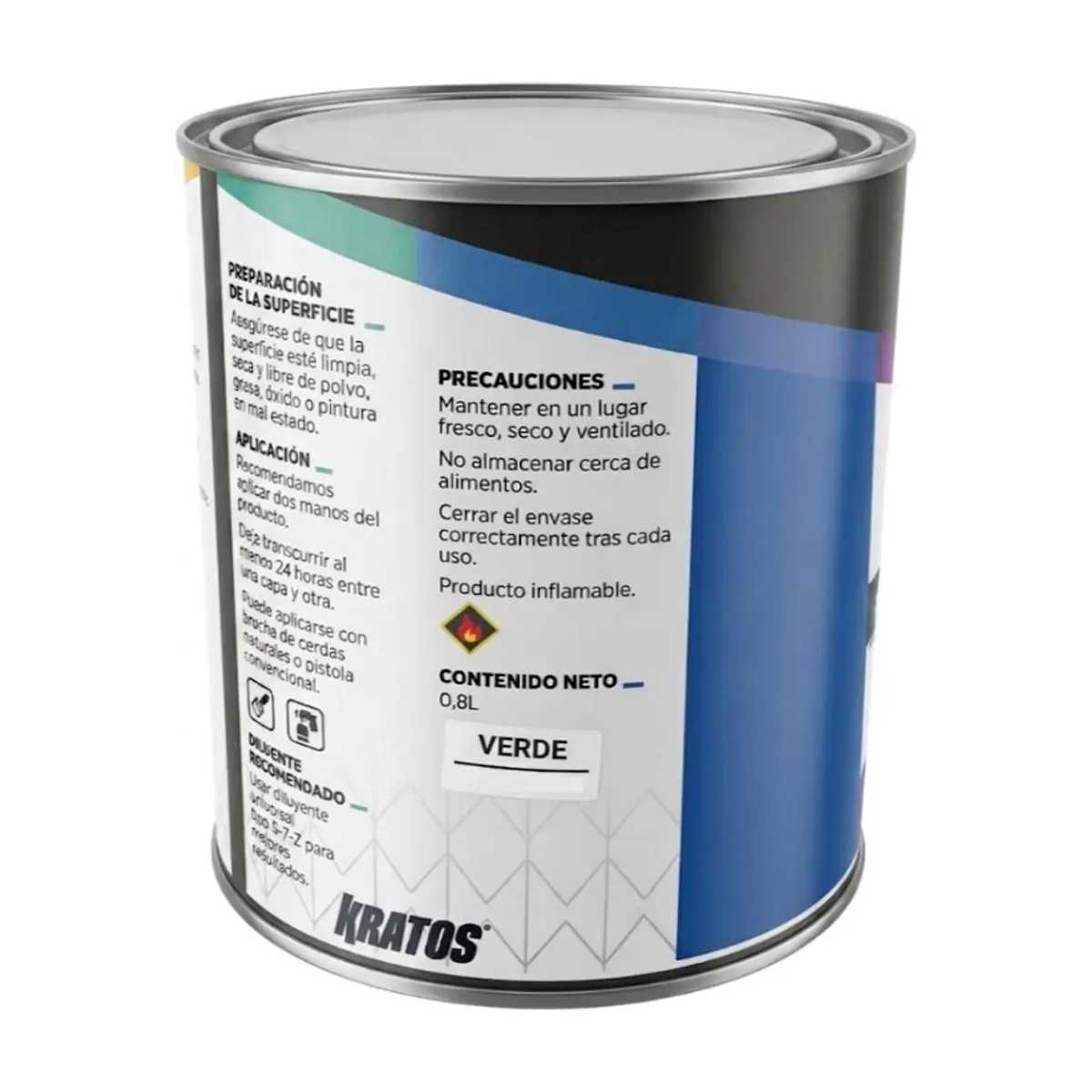 Pintura de esmalte verde Kratos (0.8 L) - Thumbnail 3