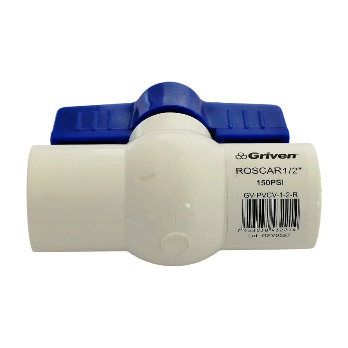Llave de paso PVC con manija azul - 1/2 pulgada - Griven - Thumbnail 3
