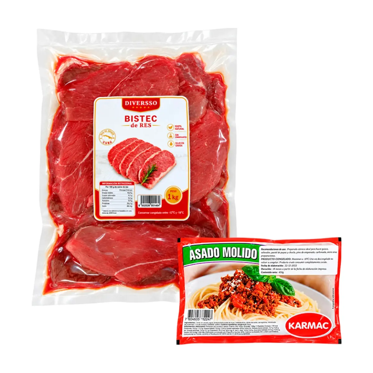 Combo: Asado molido de res + Bistec de res