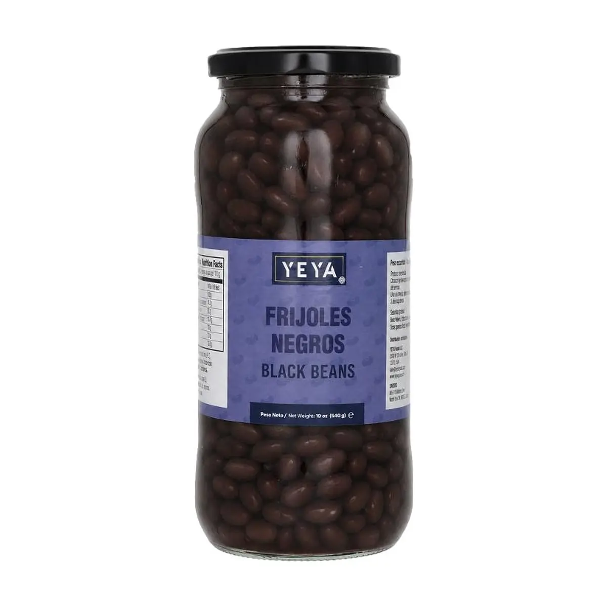 YEYA Black Beans in Glass Jar (540 g / 19 oz) - Thumbnail 1
