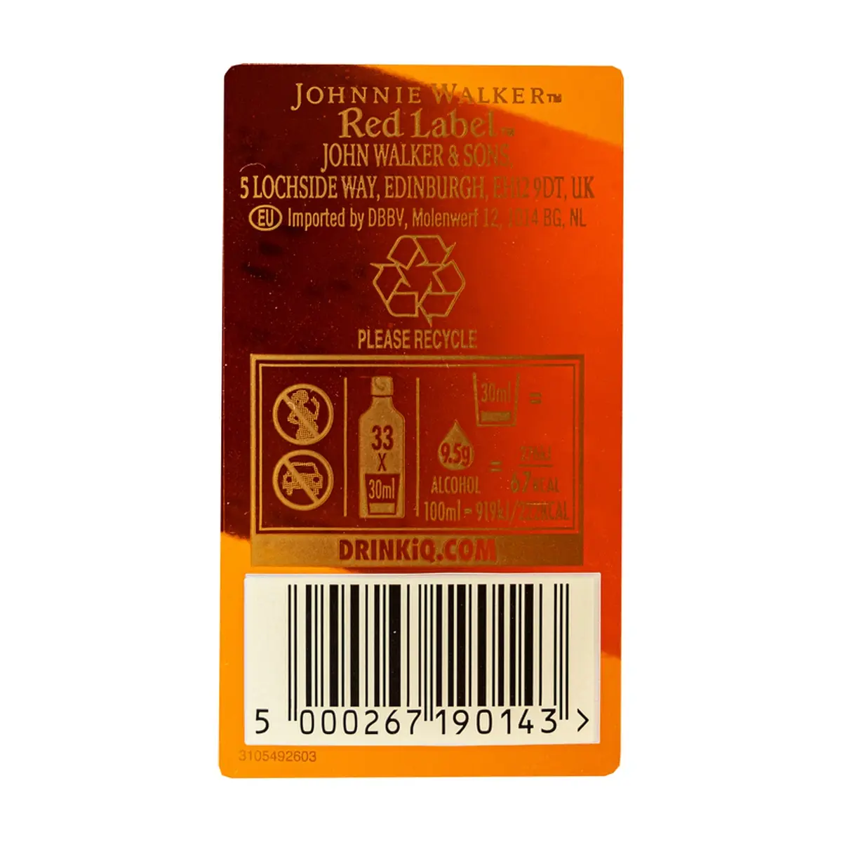 Whisky Red Label Johnnie Walker (1 L) - Thumbnail 3