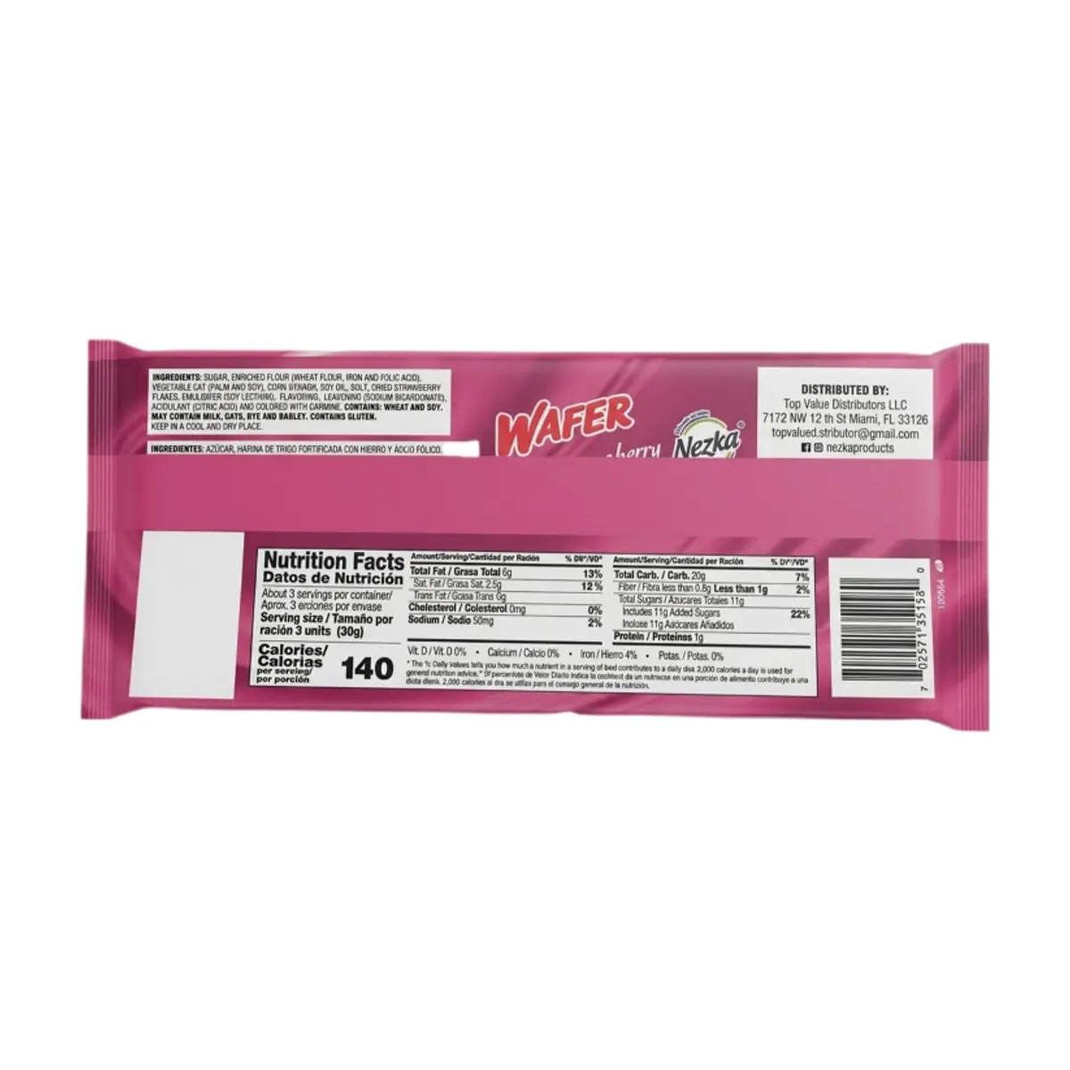 Sorbetos sabor fresa Nezka Wafer (80 g / 2.82 oz) - Thumbnail 2