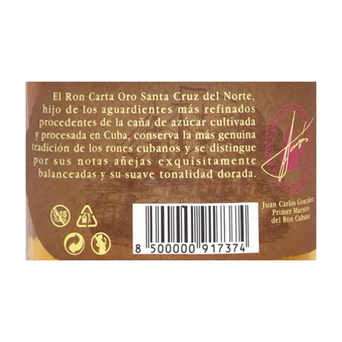 Ron Carta Oro Santa Cruz del Norte (700 ml) - Thumbnail 3