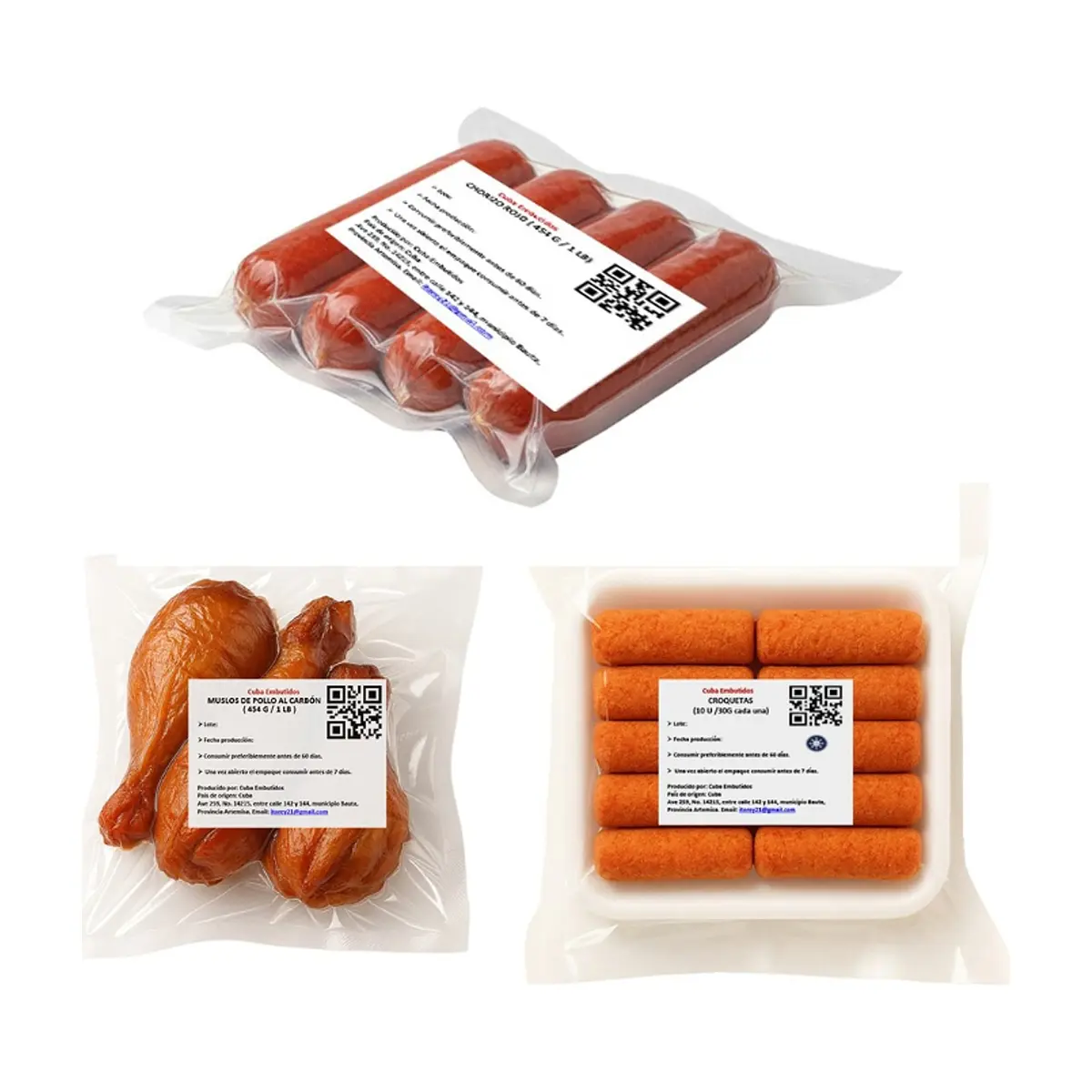Chorizos rojos + muslos de pollo al carbon + croquetas de jamon - Thumbnail 3
