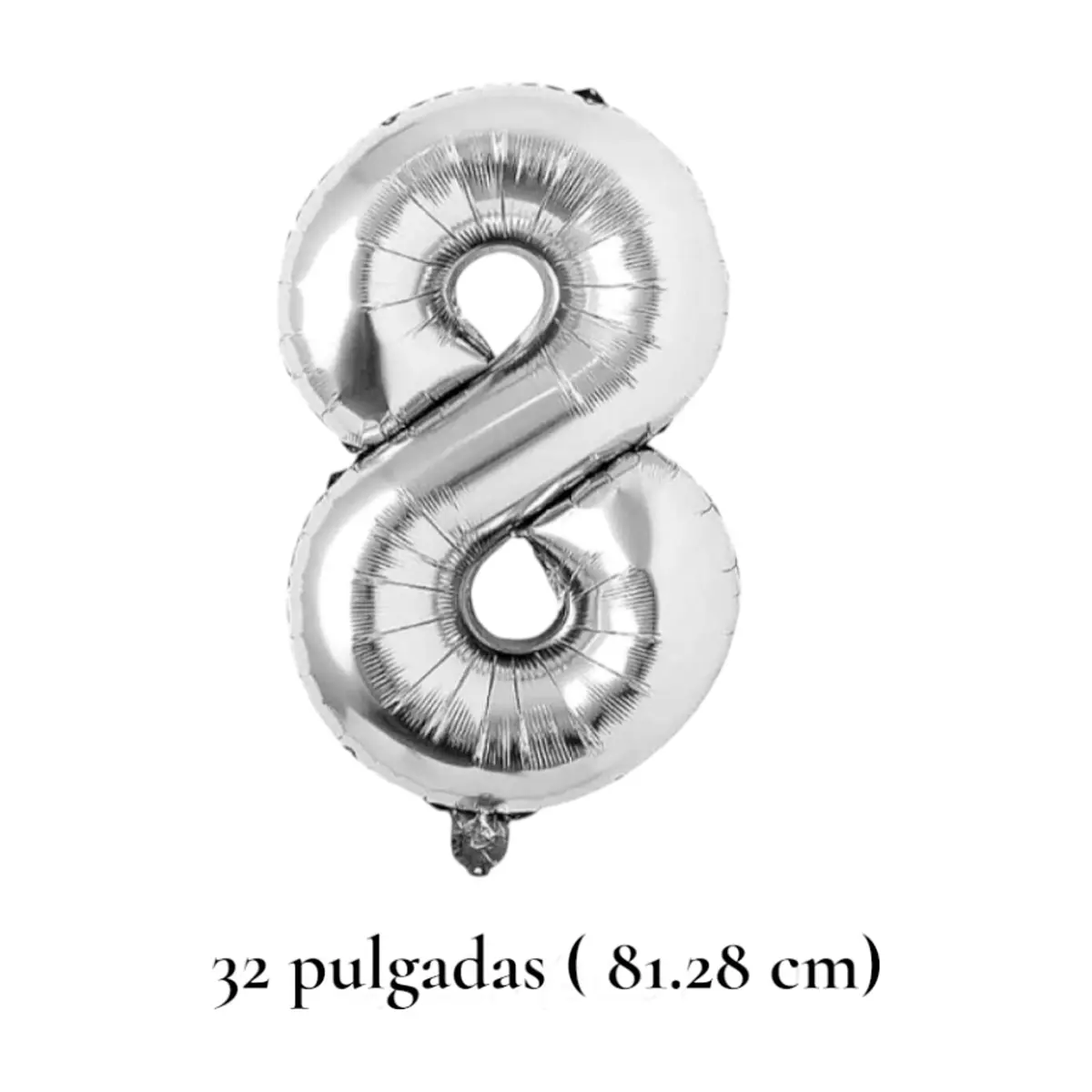 Globo plateado Número 8 -32 pulgadas Ballon - Thumbnail 2