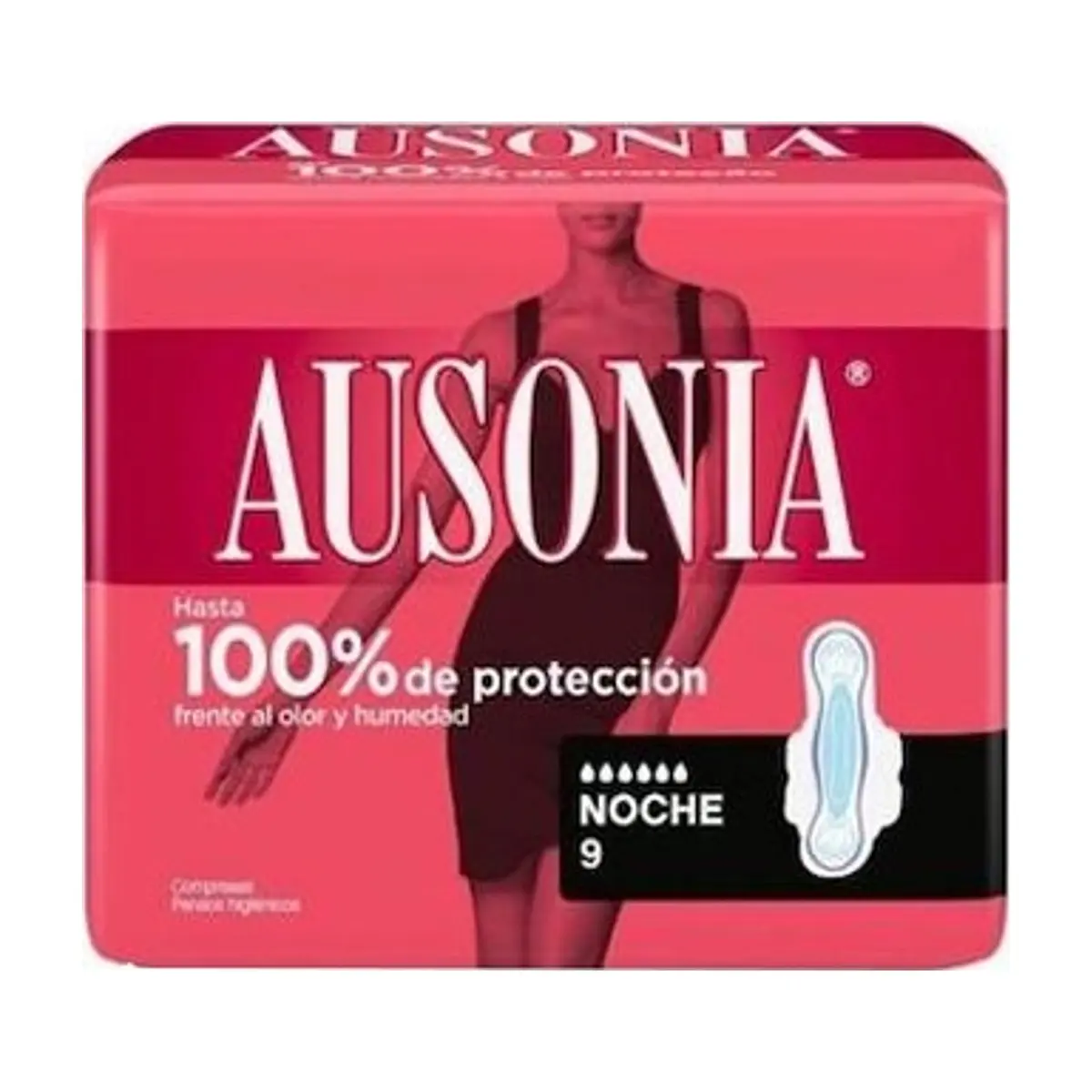 Almohadillas Sanitarias con Alas Noche (9u) AUSONIA