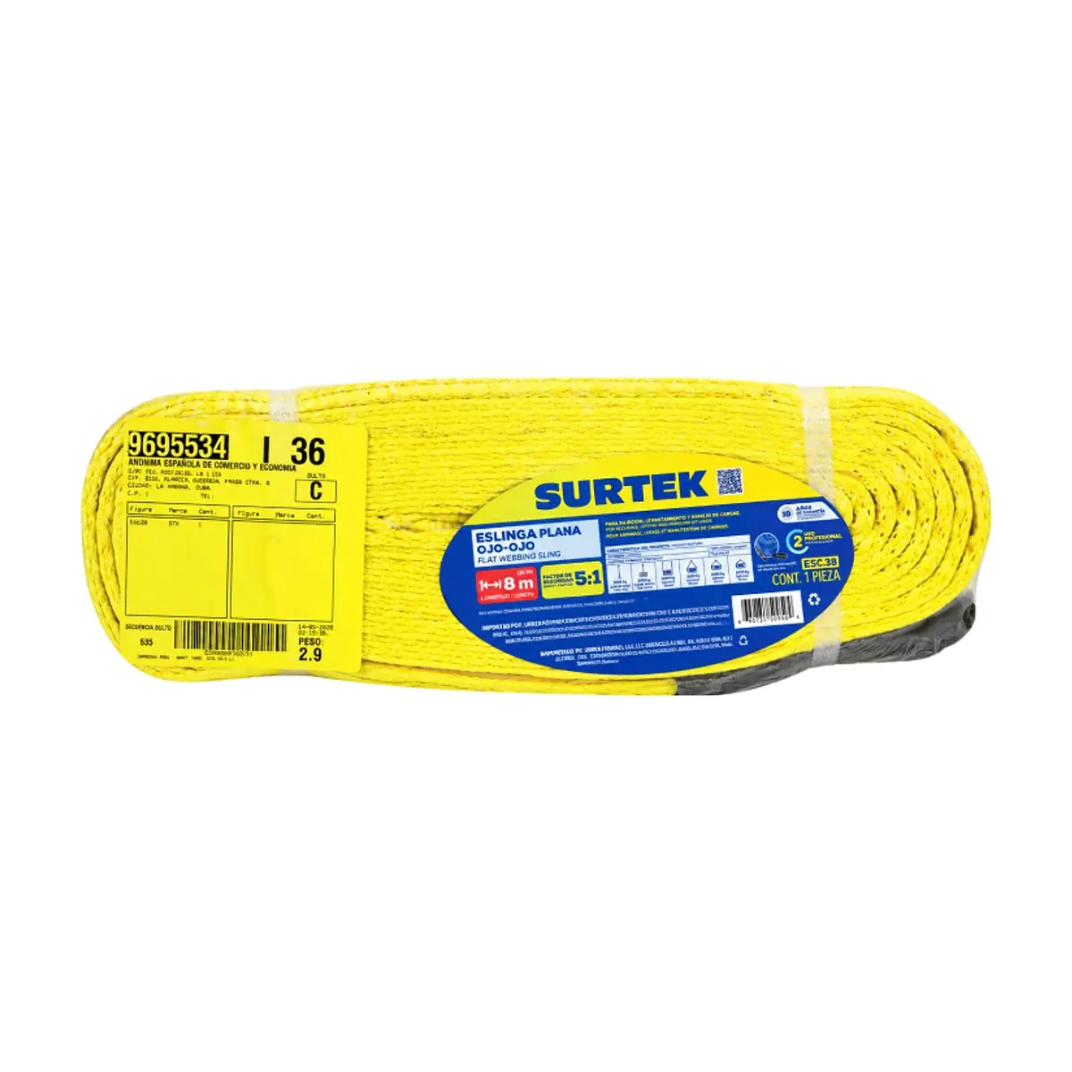 Eslinga plana ojo-ojo 8 m Surtek ESC38 - Miniatura 2