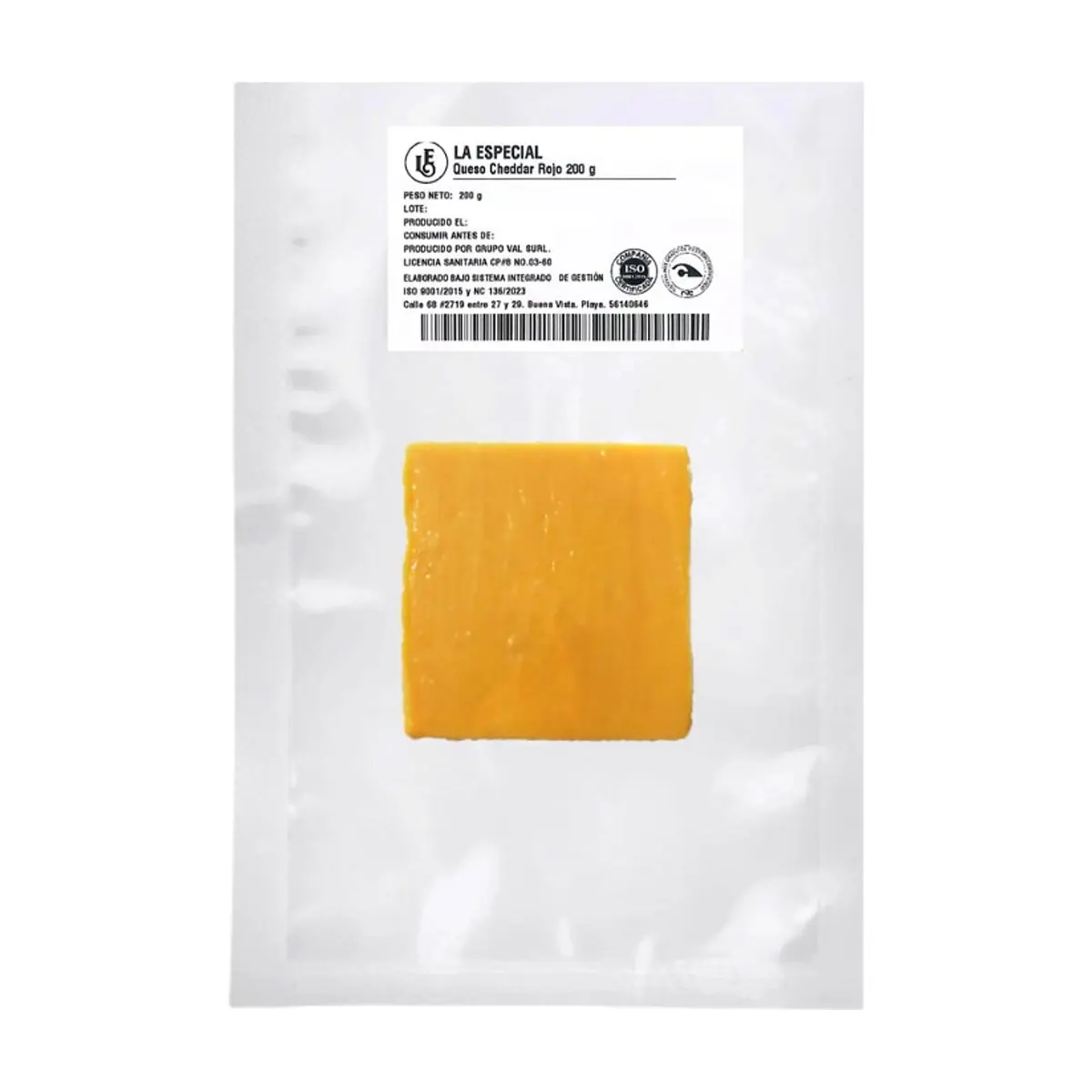 Queso Cheddar Rojo Porcionado La Especial (200 g / 7.0 oz)