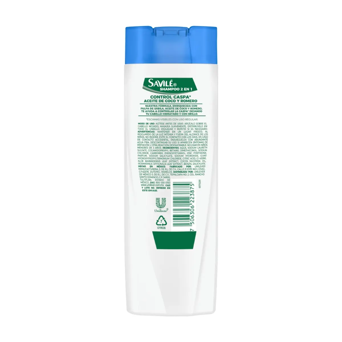 Champú control caspa con pulpa de sábila - aceite de coco y romero Savilé (180 ml) - Thumbnail 5