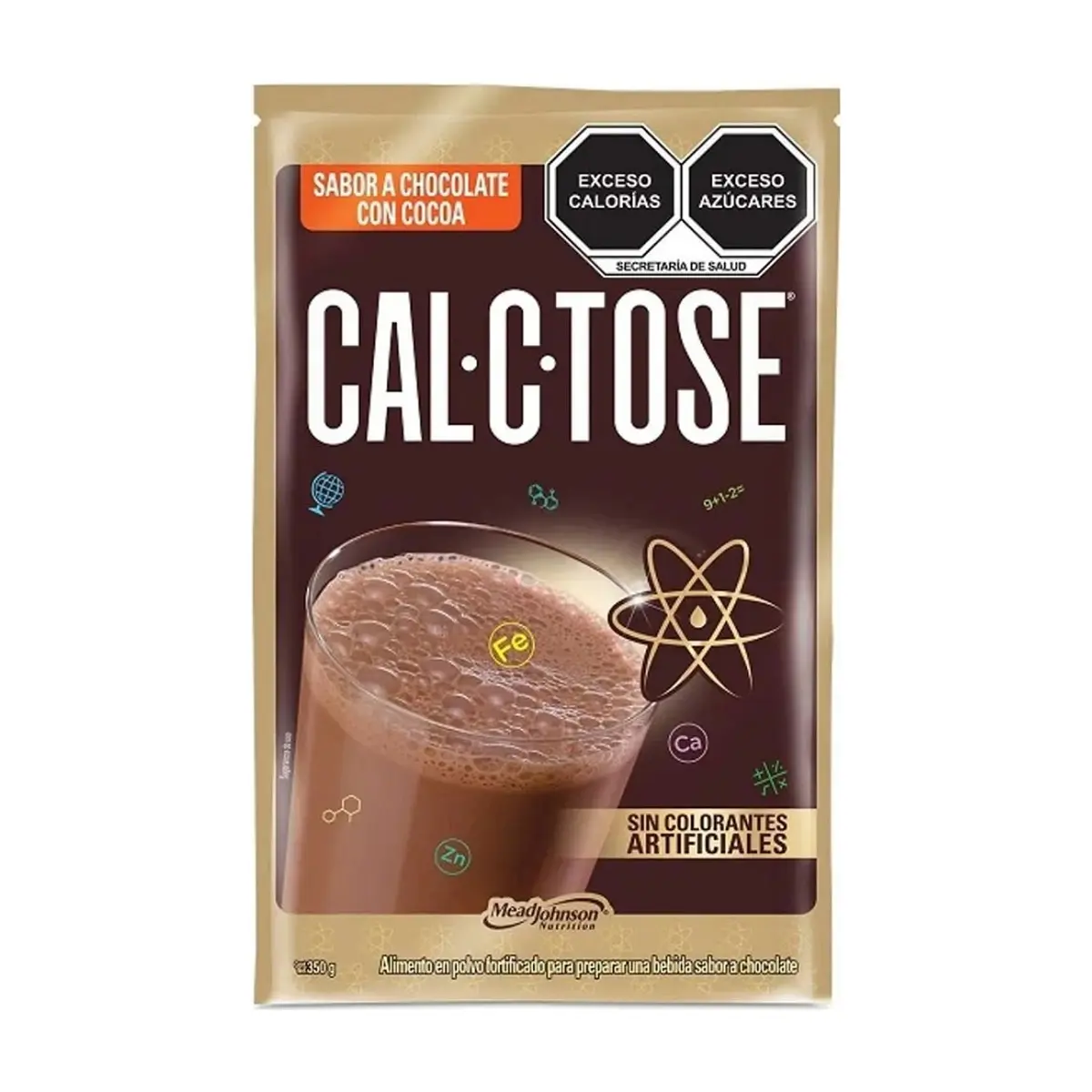 Alimento en polvo fortificado para preparar una bebida sabor a chocolate Cal-C-Tose (350 g / 12.35 oz)