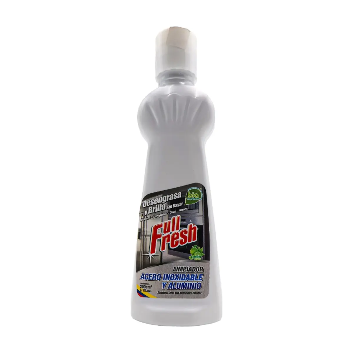 Limpiador de acero inoxidable y aluminio aroma a limón Full Fresh (200 ml / 6.7 fl oz)