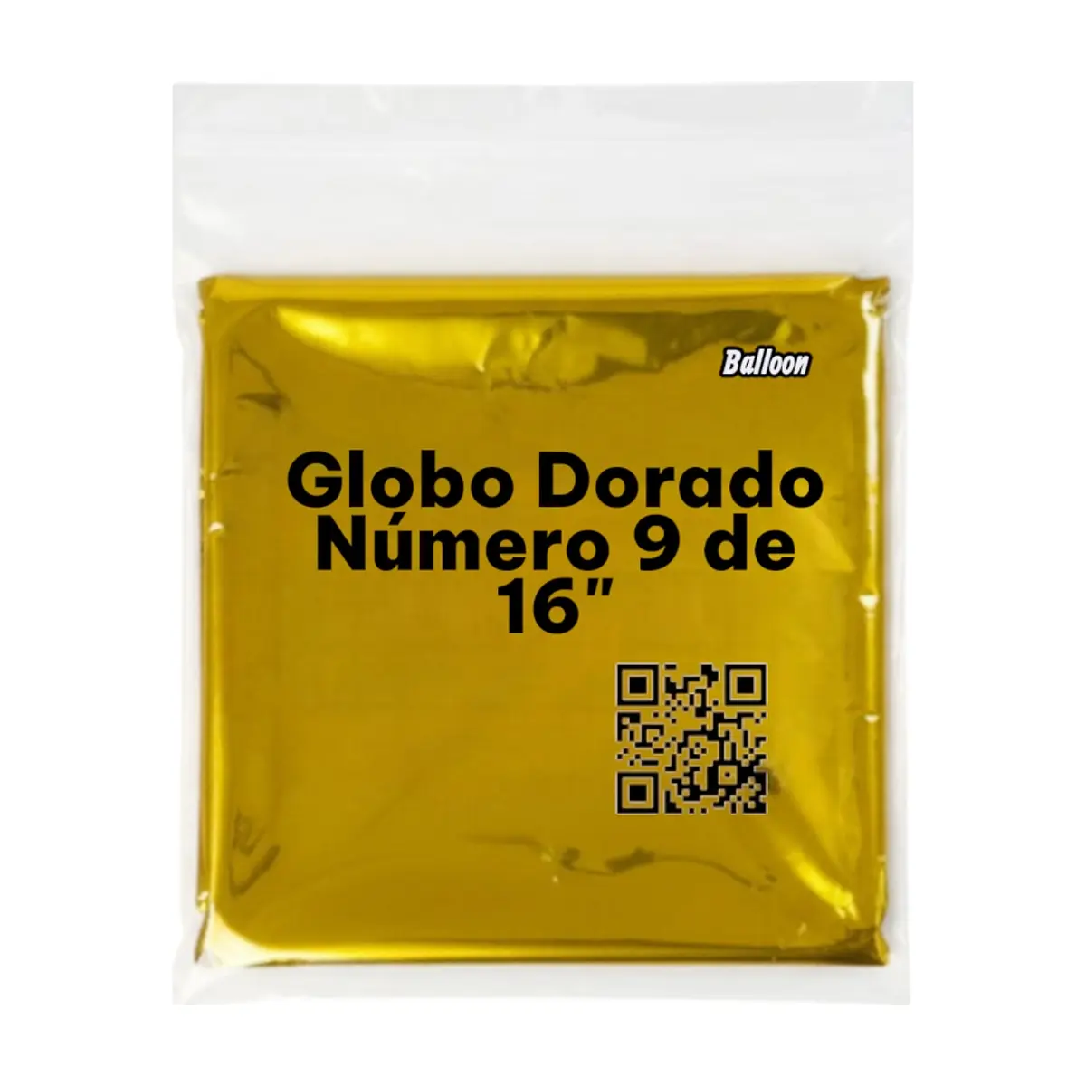 Globo dorado número 9 16 pulgadas Balloon - Thumbnail 2