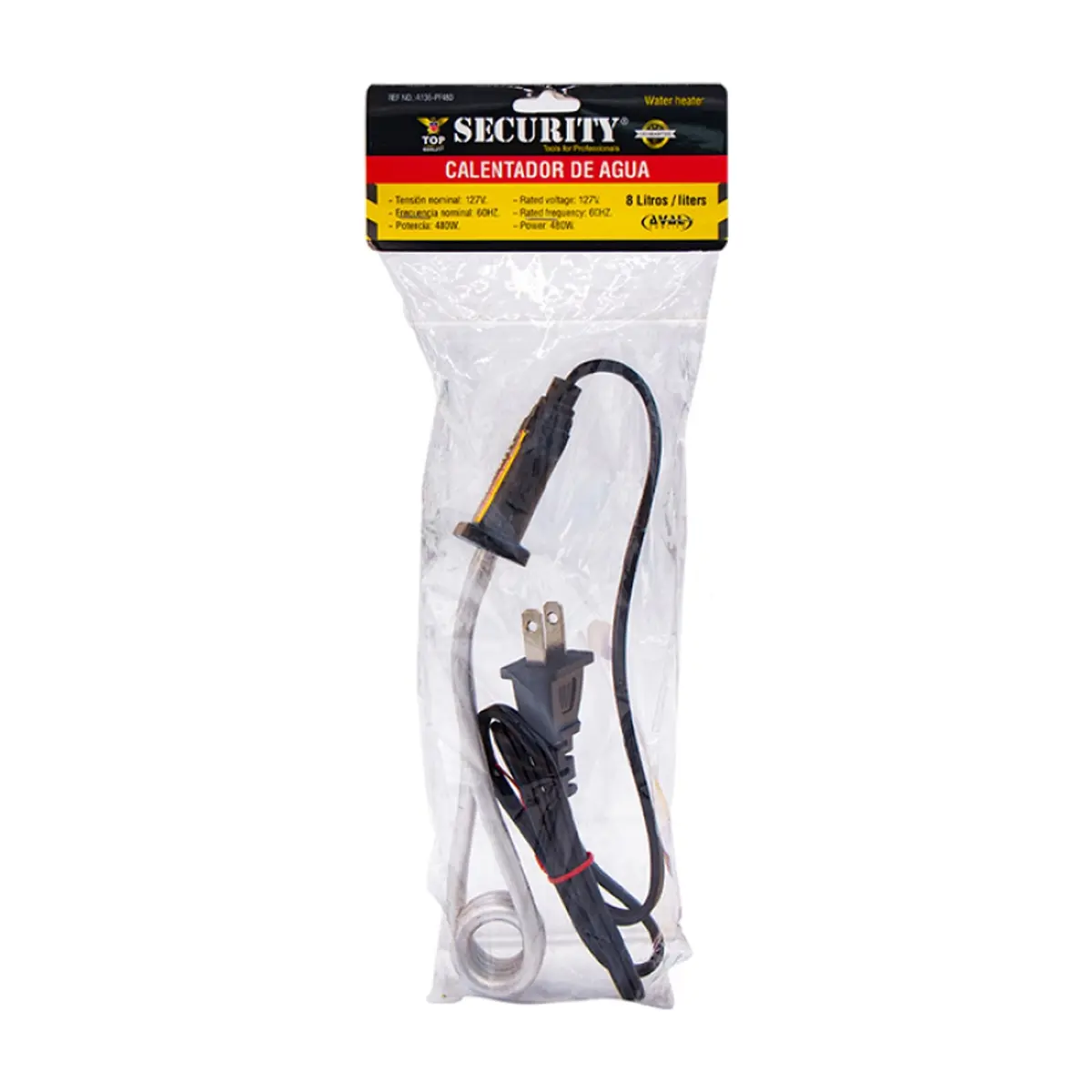 Calentador de agua de 110 V / 60 Hz / 480 W Security