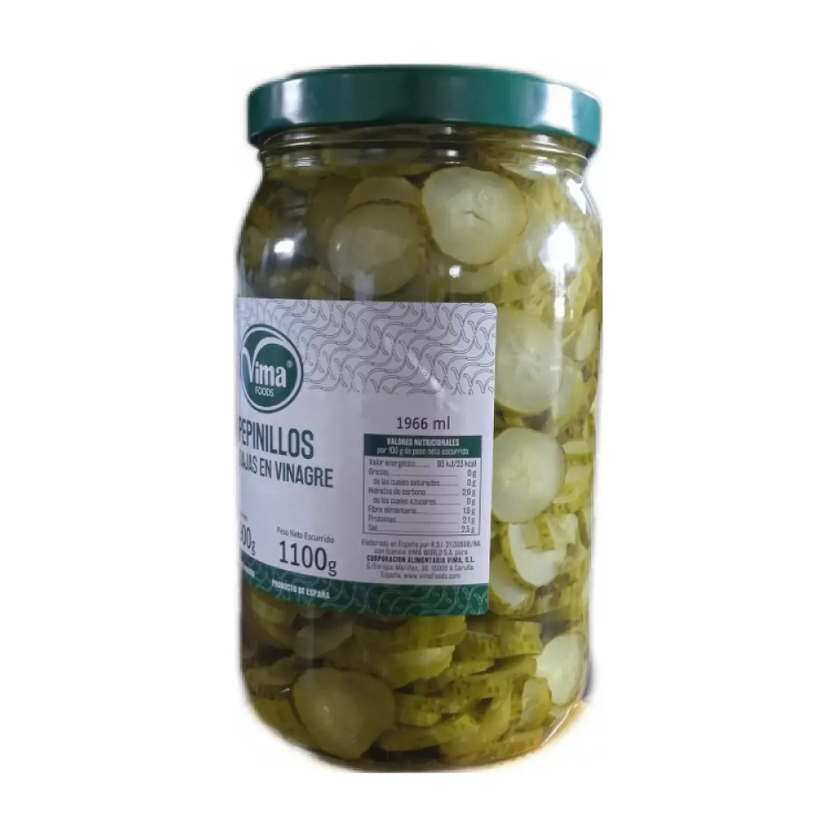 Pepinillos en rodajas en vinagre Vima Foods (1.9 kg / 4.19 lb) - Thumbnail 3