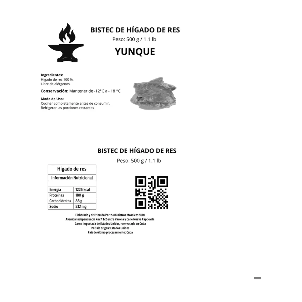 Bistec de hígado de res Yunque (500 g / 1.1 lb) - Thumbnail 4
