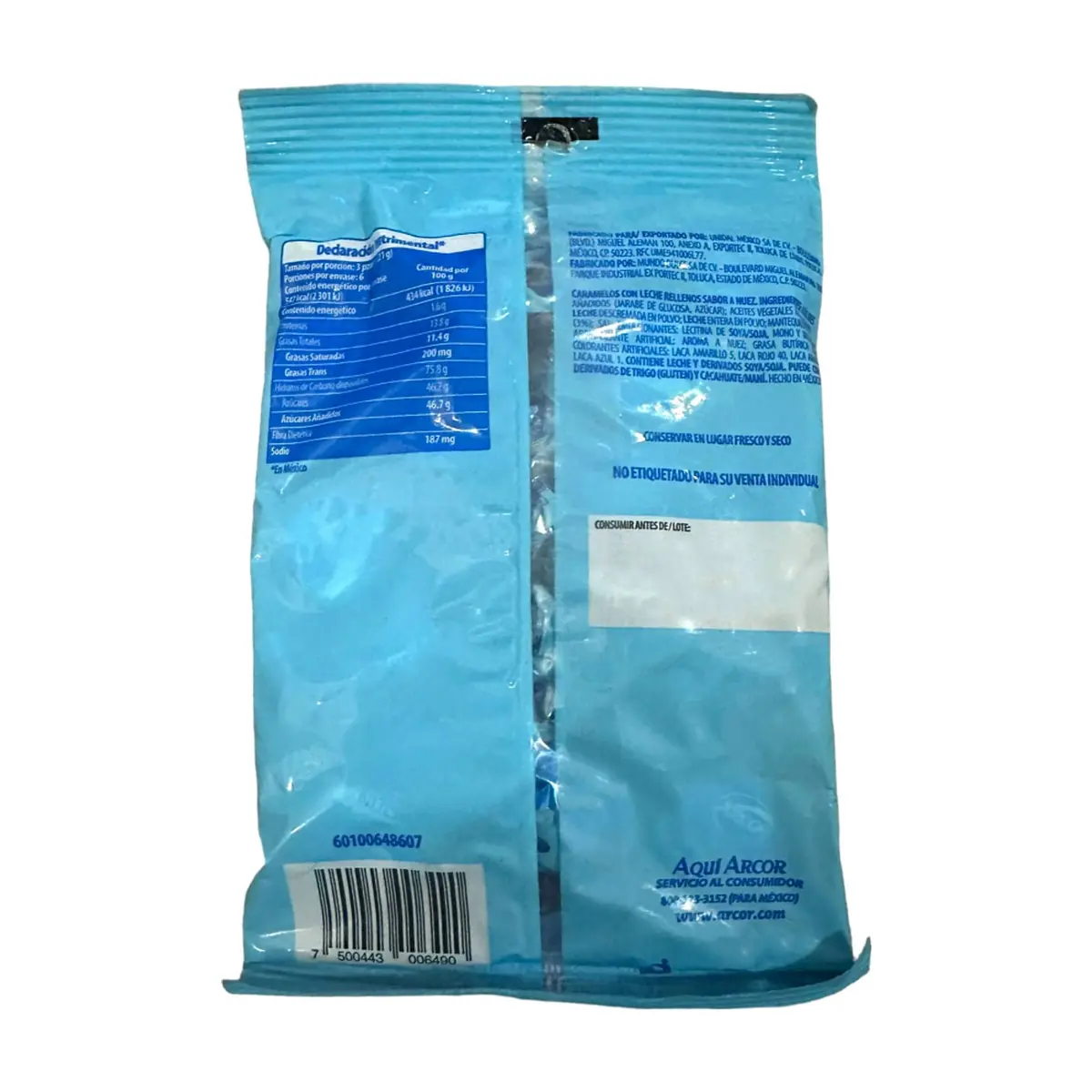 Caramelos con leche rellenos sabor nuez Arcor (126 g / 4.4 oz) - Miniatura 2