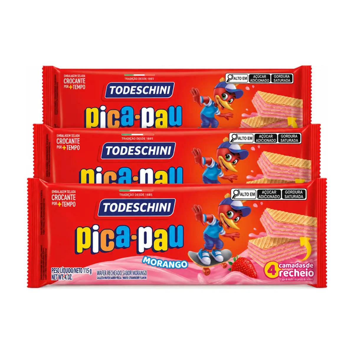 Todeschini Strawberry Pica-Pau Sorbet (3 x 115 g / 4.06 oz)
