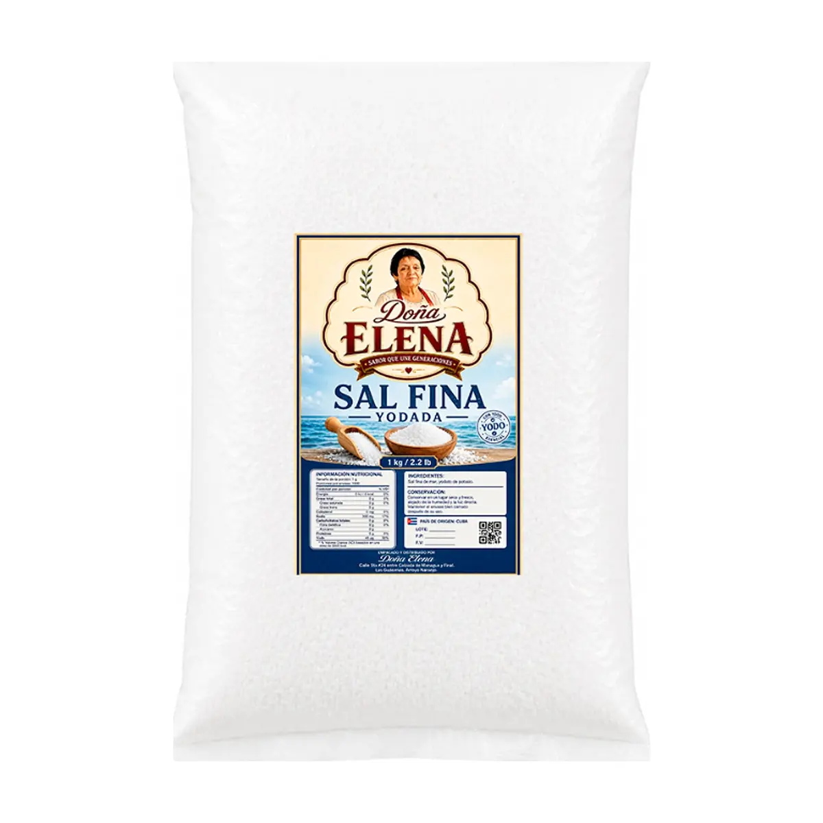 Sal fina yodada Doña Elena (1 kg / 2.2 lb) - Imagen 1