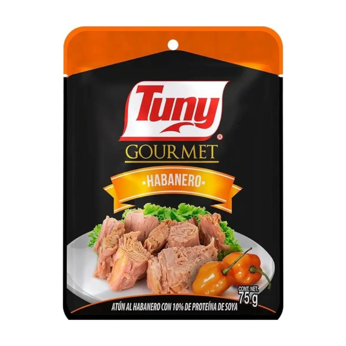 Atún al habanero con 10% de proteína de soya Gourmet Tuny (75 g / 2.64 oz) - Imagen 1