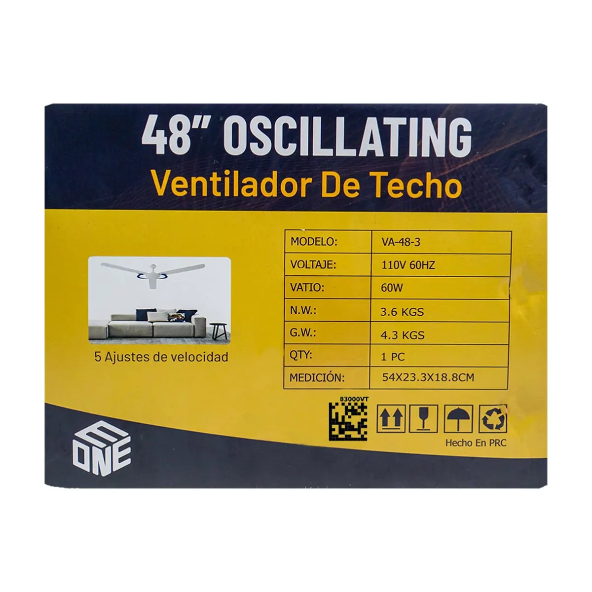 Ventilador de techo de 48" Eone VA-48-3 - Thumbnail 4