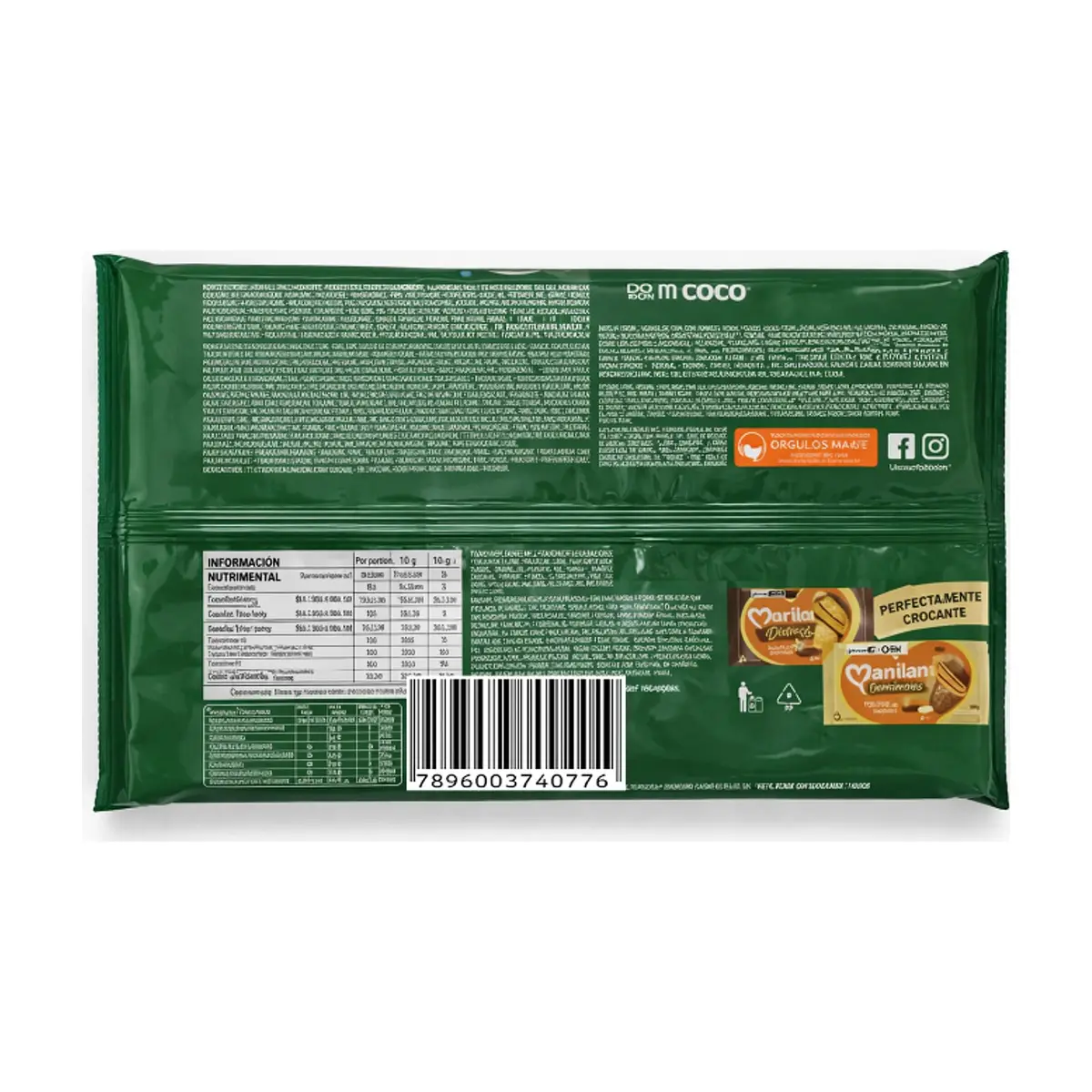Galleta triple capa sabor chocolate con coco Distracao Marilan (280 g / 9.88 az) - Thumbnail 2