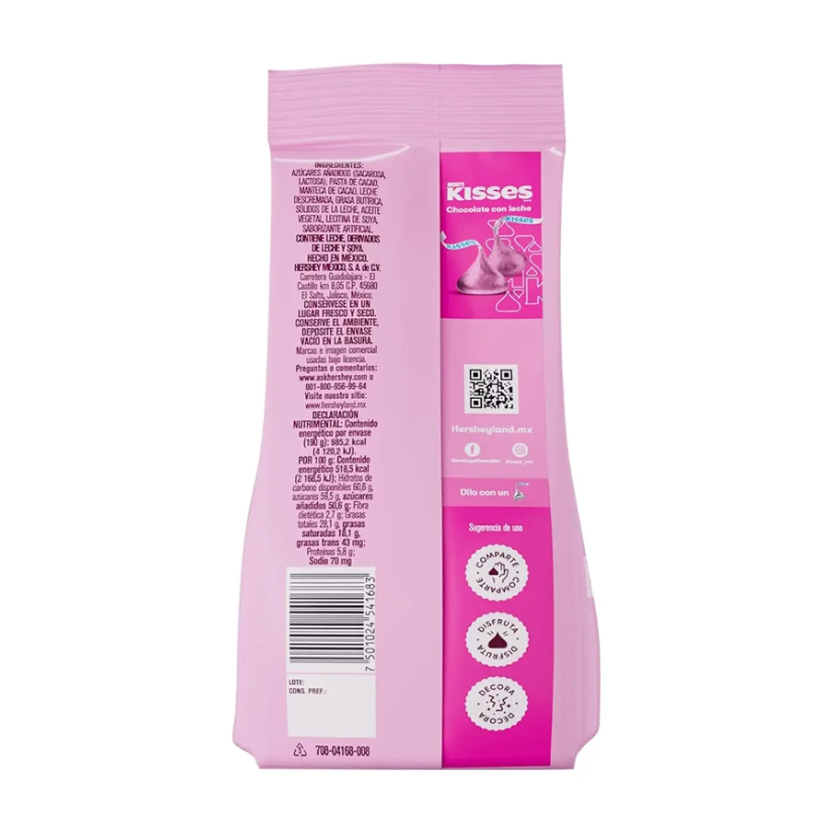 Chocolate con leche fiesta rosa Hershey's Kisses (190 g / 6.7 oz) - Miniatura 6