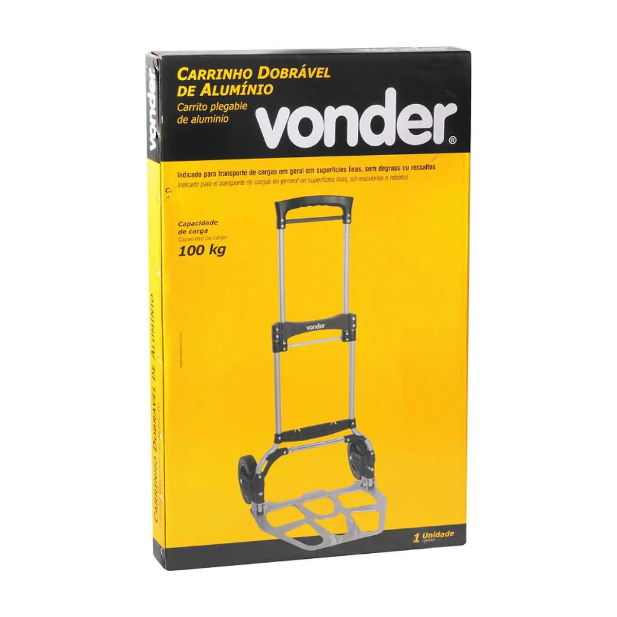 Carretilla - carrito plegable para carga 100 kg Vonder - Thumbnail 4