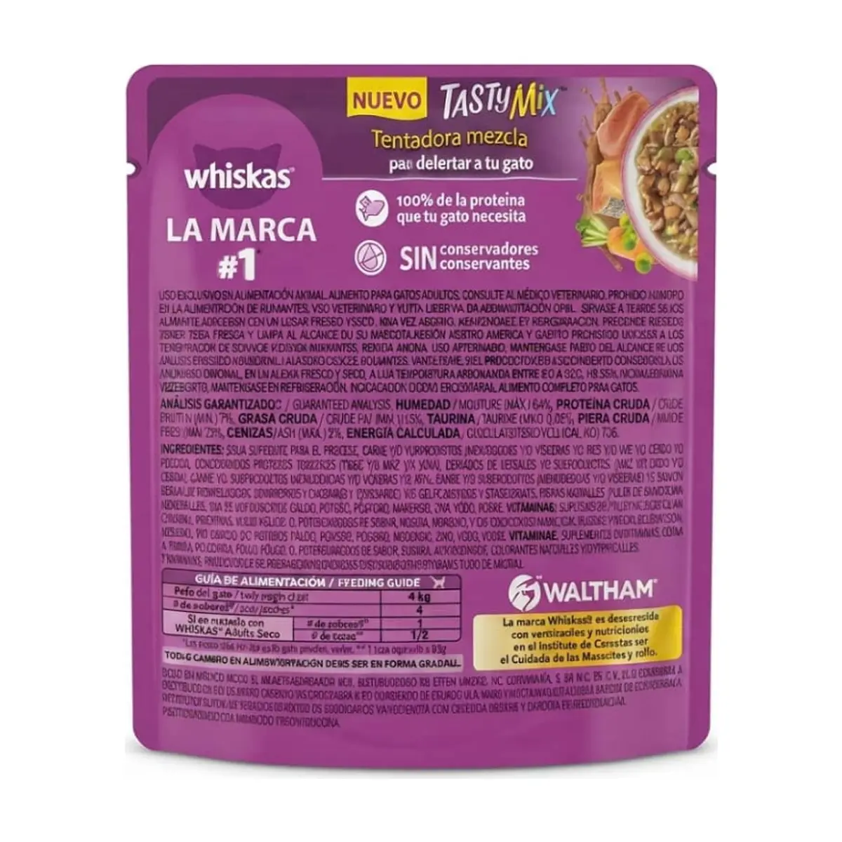 Alimento para gatos adultos con sabor a pescado y sardina con zanahoria en salsa estilo casero Tasty Mix Whiskas (75 g / 2.64 oz) - Miniatura 2