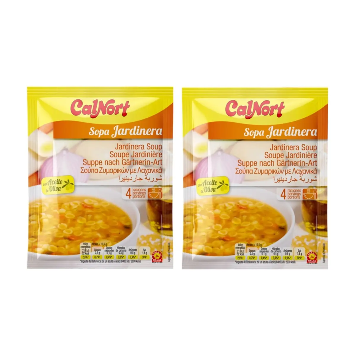 Sopa jardinera con aceite de oliva Calnort (2 x 66 g / 2.33 oz)