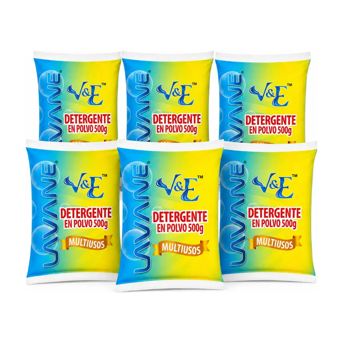 Detergente en polvo multiuso con aroma floral Lavane (6 x 500 g / 1.1 lb)