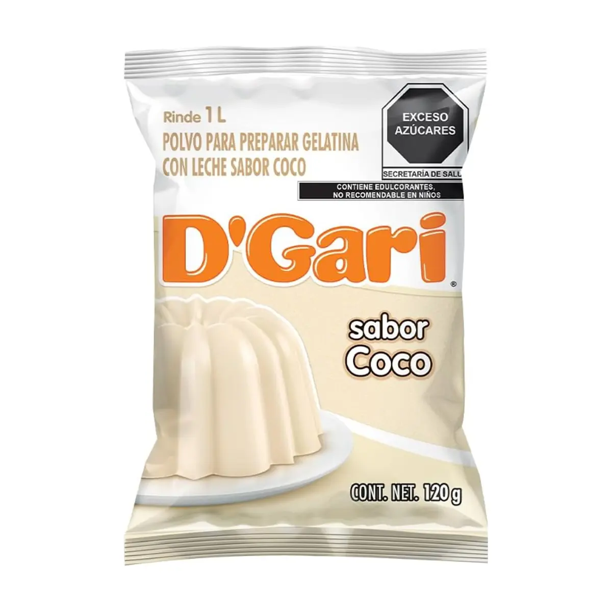 Polvo para preparar gelatina con leche sabor coco D'Gari (120 g / 4.23 oz) - Thumbnail 3